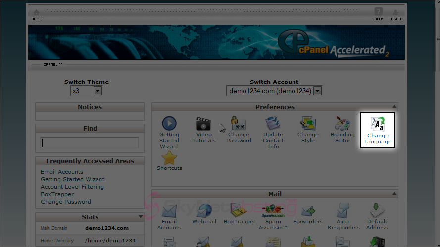 change-laguage-icon-in-CPANEL