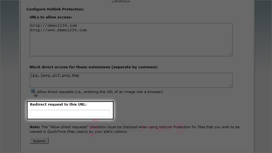 cpanel-hotlink-protection-interface