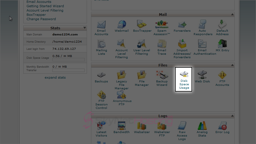 disk-space-tool-CPanel