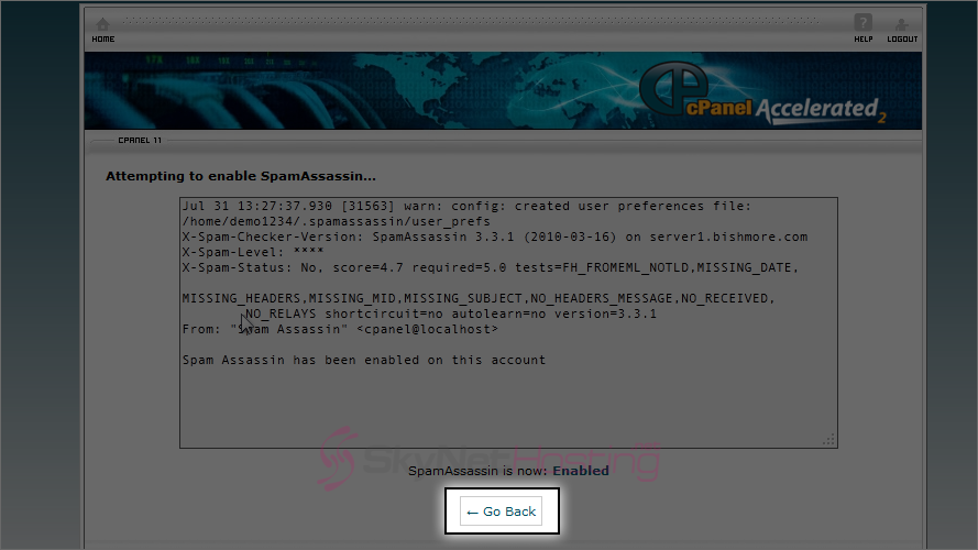 go-back-to configure-spam-assasin