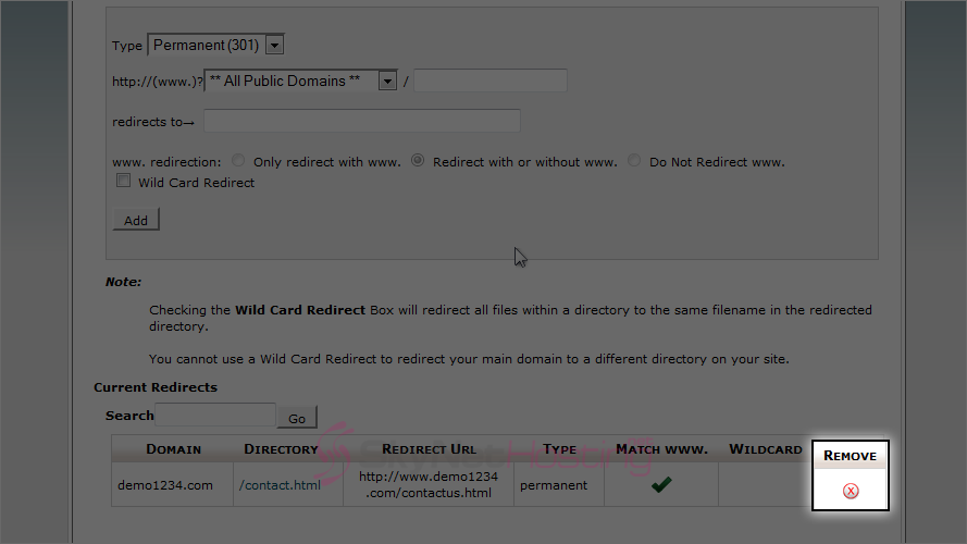 manage-redirect-screen