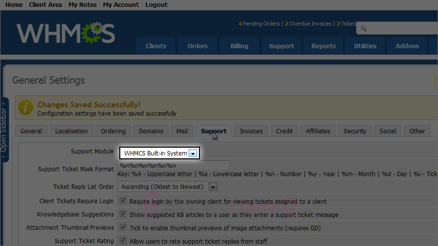 change-support-module-settings
