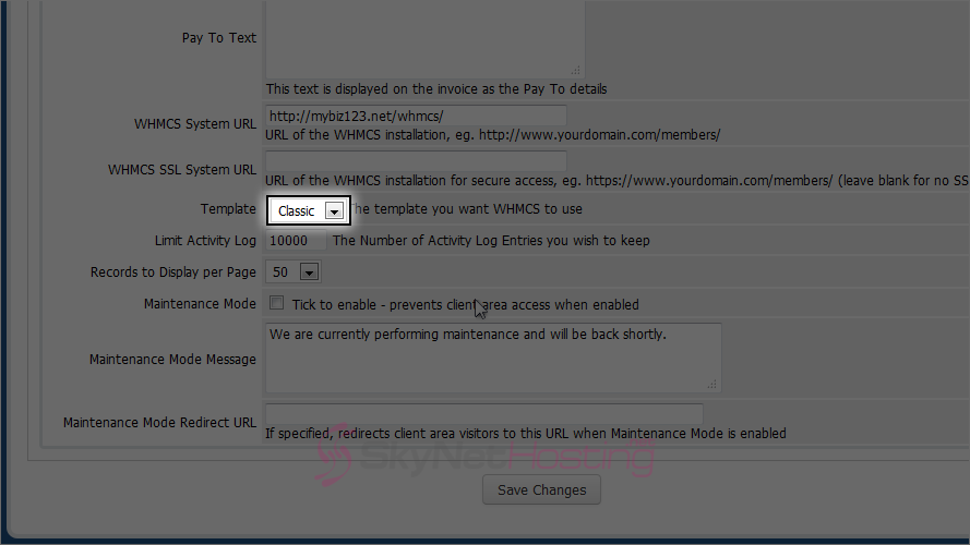 change-the-current-template-style
