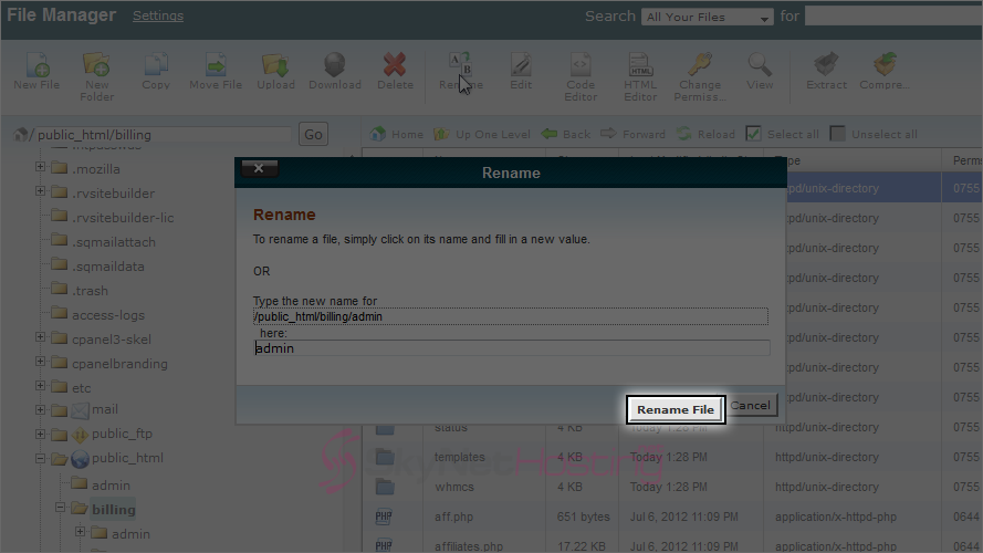 click-on-rename-folder