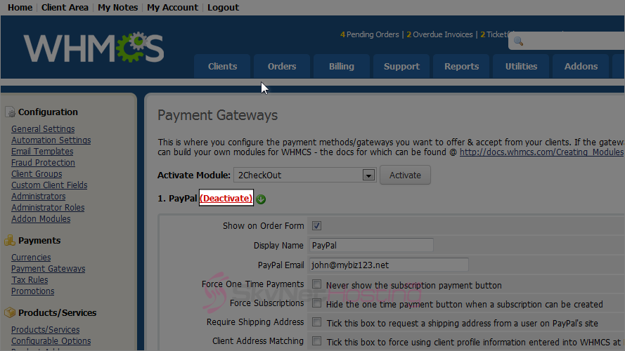 click-on-the-deacivate-link-to-deactivate-payment-module-in-whmcs