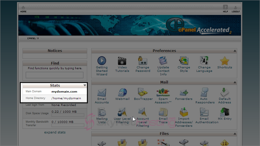 cpanel-interface-from-whm
