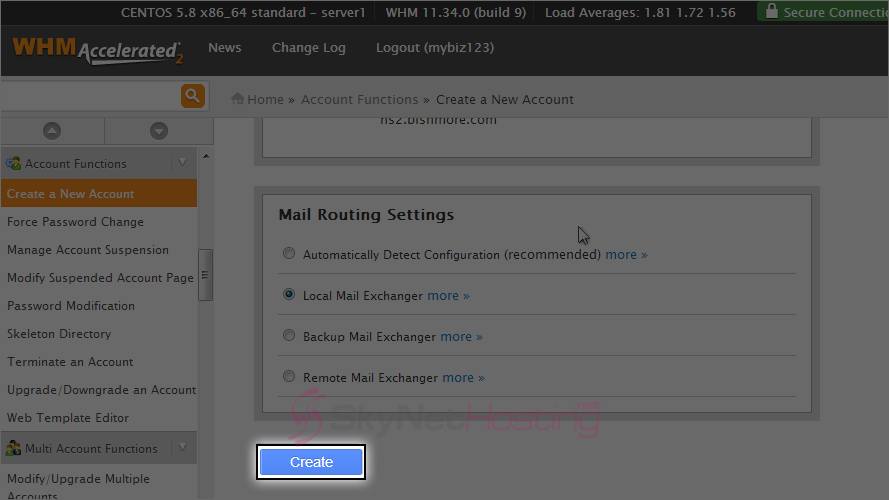 create-new-cpanel-account