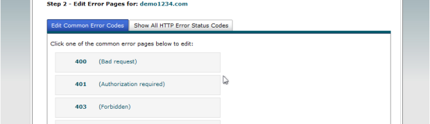 How to create custom Error Pages in cPanel?