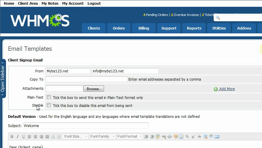 email-template-interface