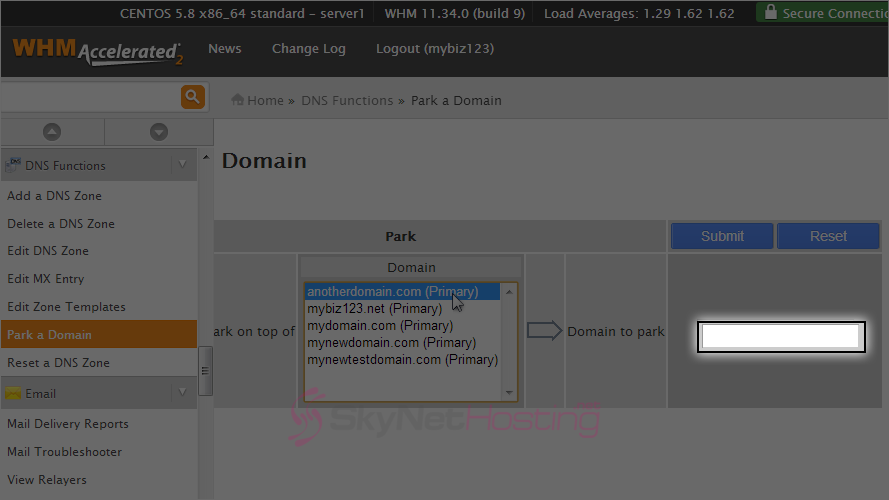 enter-a-new-domain-to-park