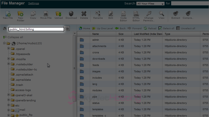 file manager settings