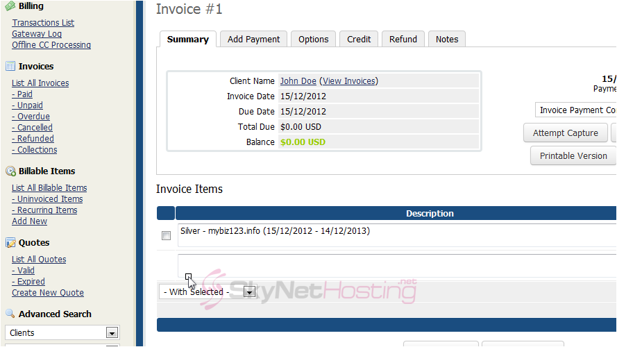 invoice-of-the-order
