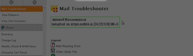 Using Mail Troubleshooter in WHM