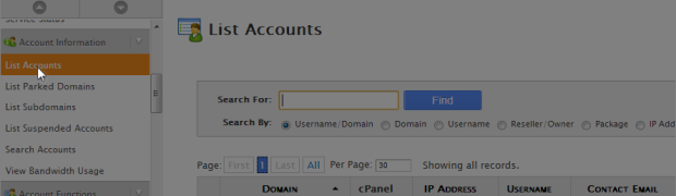 How to create a new Hosting Account in WHM?
