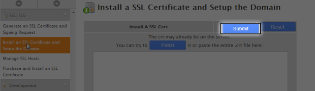 Generating and installing SSL certificates in WHM