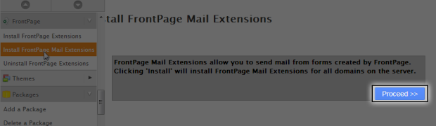 Managing FrontPage Extensions in WHM