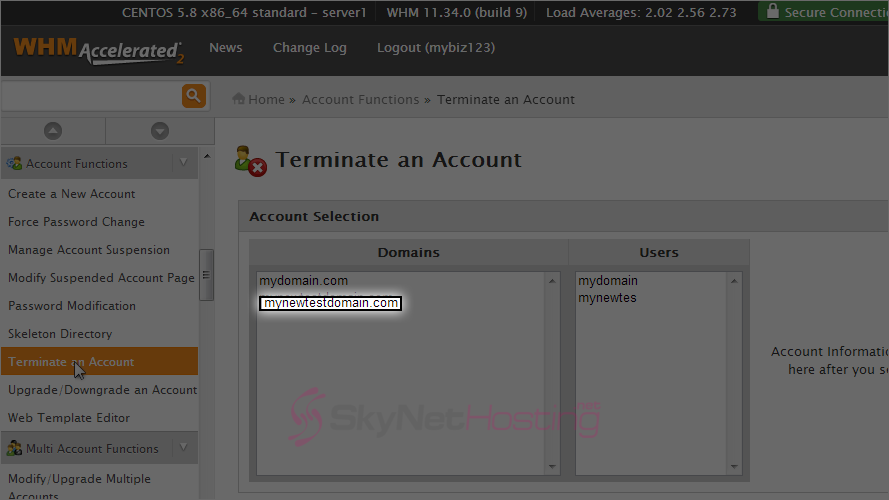 select-account-to-be-terminated