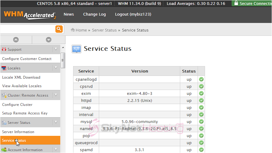 service-status-interface