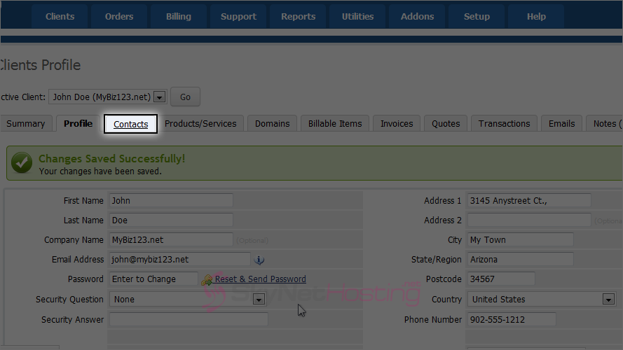 whmcs-client-profile-contacts-tab